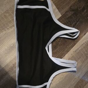 torrid Black Sports Bra with White Trim